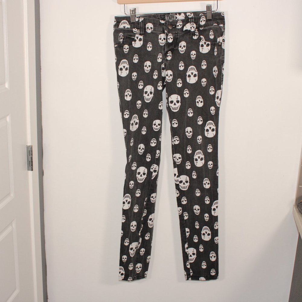 Rare TRIPP NYC WHITE/BLACK SKULL jeans Make an Offer!